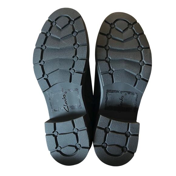 Clarks Women's 9 Hearth Kaylie Ankle Boot Leather Stacked Block Heel - Picture 2 of 10